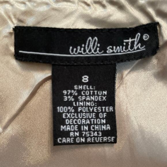 Vintage Willi Smith 8 midi skirt beaded floral corduroy 90s bohemian black gold - Picture 4 of 8